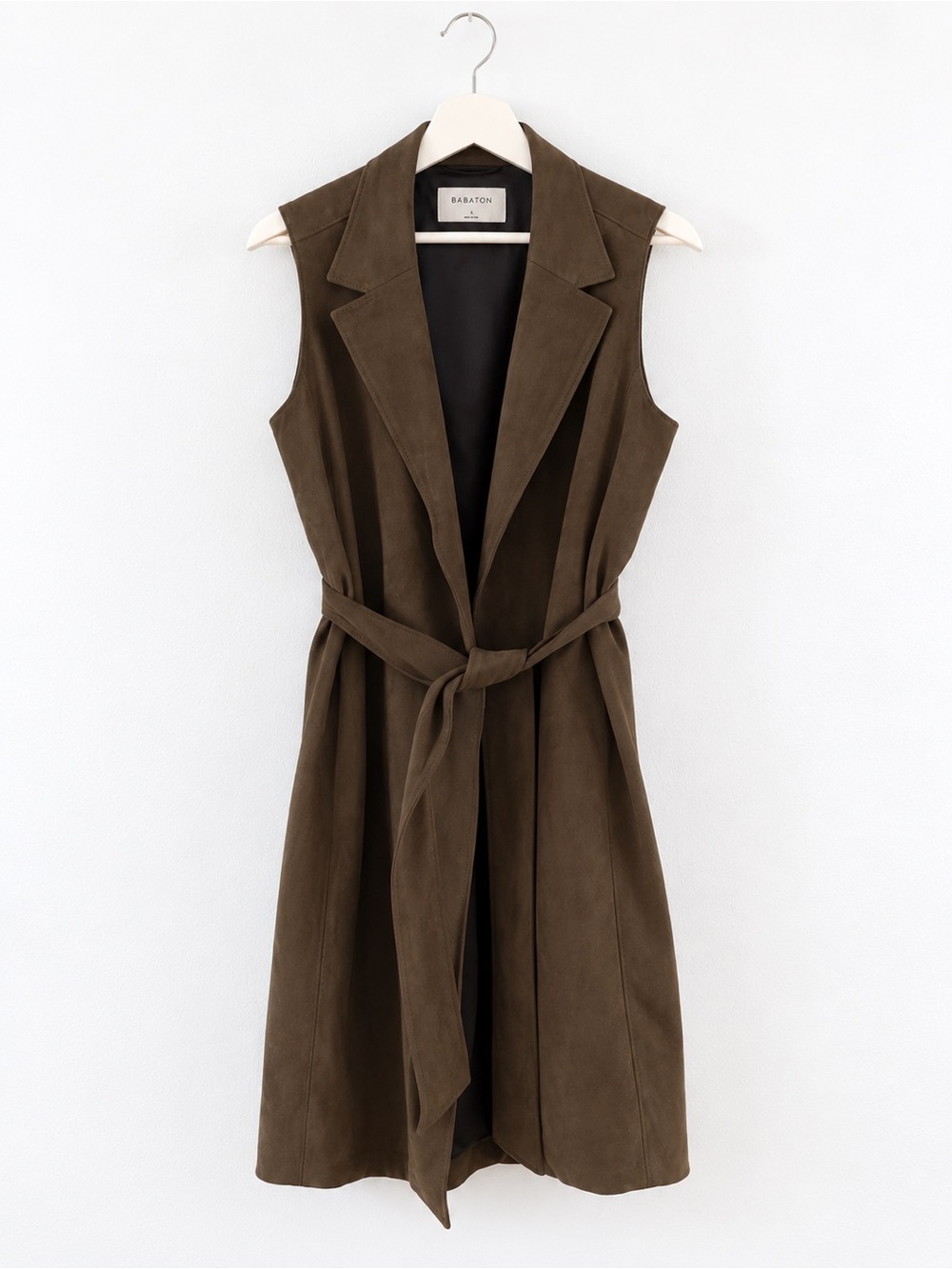 Babaton Olive Sleeveless Suede Belted Vest | Aritzia Babaton Malley Vest